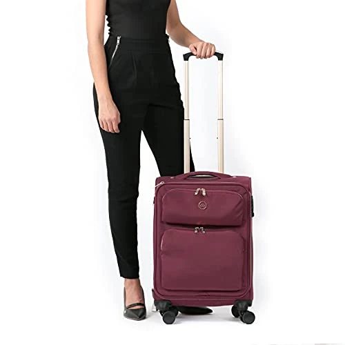 Cloe Carry-On 20 Inch Luggage With 360º-spinner Wheels In Burgundy Red Color 2 Cloe Carry-On 20 Inch Luggage With 360º-spinner Wheels In Burgundy Red Color - Image 2