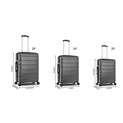 Luggage Sets Suitcase Lightweight TSA Lock Spinner Gray 3 Luggage Sets Suitcase Lightweight TSA Lock Spinner Gray - Image 3