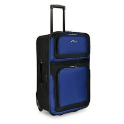 U.S. Traveler New Yorker Lightweight Softside Expandable Travel Rolling Luggage Set, Blue, 4-Piece (15/21/25/29) -Travelpro Shop 315XDgQk4KL