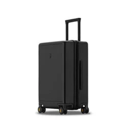 LEVEL8 Elegance Matte Carry-On Luggage, 20” Hardside Suitcase, Lightweight PC Matte Hardcase Spinner Trolley For Luggage, TSA Approved Cabin Luggage With 8 Spinner Wheels- Black, 20-Inch Carry-On
