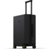 LEVEL8 Carry-On Luggage, 20” Hardshell Suitcase, Lightweight PC Textured Hardside Spinner Trolley For Luggage, TSA Approved Cabin Luggage With 8 Spinner Wheels, Black, 20-Inch Carry-On