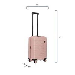 Bric's B|Y Ulisse Spinner Suitcase - 21 Inch Carry-On Luggage - Hard Exterior And TSA-Approved Lock - Pearl Pink -Travelpro Shop 31rFOn7dHTL
