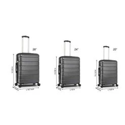 SSLine 3 Piece ABS Luggage Sets With Spinner Wheels,Expandable Suitcase Luggage Lightweight With TSA Lock,Hard Shell Spinner Carry On Suitcase (20 24 28 Inch) (Type-3, Gray) -Travelpro Shop 31th8xPipVL