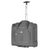 Olympia Lansing Heavy Duty Rip Stop Nylon Wheeled Carry On Suitcase For Under The Seat Airplane Travel With Divider And Dual Side Zip Pockets, Gray