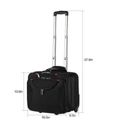 AirTraveler Rolling Briefcase Rolling Laptop Bag Computer Case With Wheels Spinner Mobile Office Carry On Luggage For 14.1in 15.6in Business Notebook For Women Men -Travelpro Shop 31ywW5y54sL
