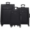 Travelpro Skywalk Limited 3 Piece Spinner Suitcase Set - Softside Expandable Travel Luggage With Spinning Wheels – Carry On & Checked Bags, Black