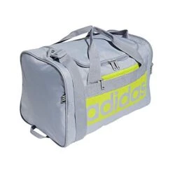 Adidas Court Lite Duffel Bag, Halo Silver/Acid Yellow, One Size -Travelpro Shop 41 W4XKrxzL
