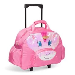 Bixbee Kids Luggage, Kids Luggage With Wheels For Girls & Boys With Telescoping Handle, Adjustable Strap And Pockets- Lightweight Kids Suitcase & Carry On Bag For Airport, Travel, Overnight In Unicorn