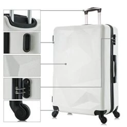 Omni PC Luggage Sets, Semper 4 Piece Luggage Set Suitcases With Spinner Wheels Hardshell Lightweight Luggage W/ Scale (Off- White With Scale) -Travelpro Shop 4109tuaxv L