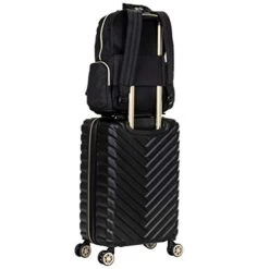 Kenneth Cole Reaction Women's Sophie Backpack Silky Nylon 15" Laptop & Tablet RFID Bookbag For School, Work, & Travel, Black With 20" Carry-On, One Size -Travelpro Shop 410eKCr nVL