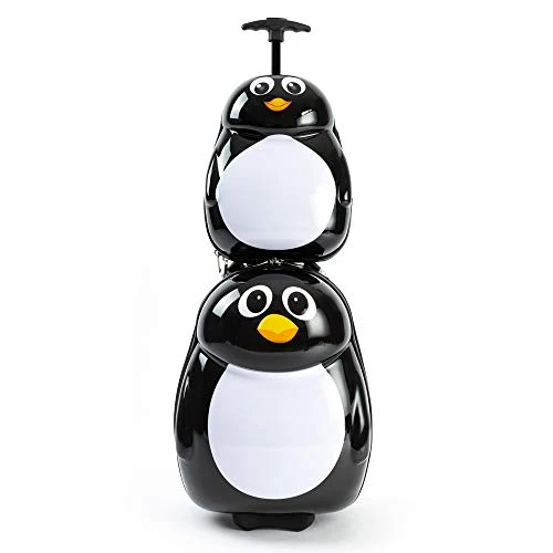 Kiddietotes Kids Carry-on Upright Luggage Suitcase And Backpack Set - Smooth Rolling Wheels - Penguin 1 Kiddietotes Kids Carry-on Upright Luggage Suitcase And Backpack Set - Smooth Rolling Wheels - Penguin