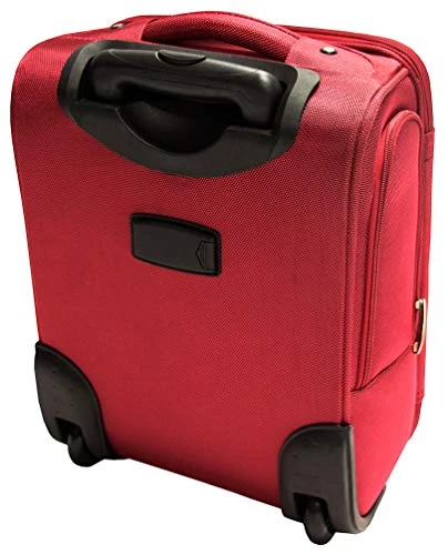Mancini Leather Goods Wheeled Underseat Carry-on (Red) 2 Mancini Leather Goods Wheeled Underseat Carry-on (Red) - Image 2