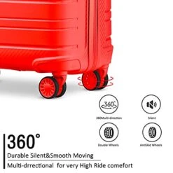JOYWAY 3 Pcs Luggage Set Hardside Lightweight Spinner Suitcase With TSA Lock… (red) 9 JOYWAY 3 Pcs Luggage Set Hardside Lightweight Spinner Suitcase With TSA Lock… (red) -Travelpro Shop 412varrFarS