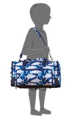 Wildkin Kids Weekender Duffel Bag For Boys And Girls, Carry-On Size And Perfect For Weekend Or Overnight Travel, 600-Denier Polyester Fabric Duffel Bags Measures 22 X 12 X 12 Inches (Sharks) -Travelpro Shop 414Mbb5rWcL