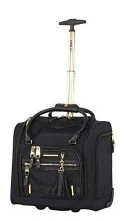Steve Madden Designer Luggage Collection- 3 Piece Softside Expandable Lightweight Spinner Suitcases- Travel Set Includes Under Seat Bag, 20-Inch Carry On & 28-Inch Checked Suitcase (Peek-A-Boo Black) 9 Steve Madden Designer Luggage Collection- 3 Piece Softside Expandable Lightweight Spinner Suitcases- Travel Set Includes Under Seat Bag, 20-Inch Carry On & 28-Inch Checked Suitcase (Peek-A-Boo Black) -Travelpro Shop 414jIxV7dKL