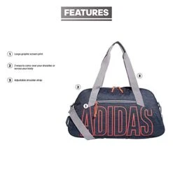 Adidas Graphic Duffel Bag, Legacy Blue Canvas/Signal Pink/Glory Grey, One Size -Travelpro Shop 4155GkGzhTL