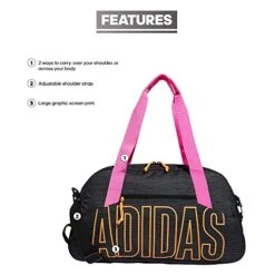 Adidas Graphic Duffel Bag, Canvas Black/Screaming Orange/Screaming Pink, One Size -Travelpro Shop 415CFKWlbAL
