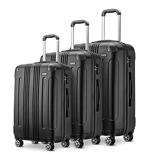 JOYWAY Luggage 3 Piece Set Suitcase Lightweight Hardshell TSA Lock Spinner (black) 1 JOYWAY Luggage 3 Piece Set Suitcase Lightweight Hardshell TSA Lock Spinner (black)