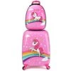 Emissary Kids Luggage With Wheels For Girls - 18” Unicorn Kids Suitcase With 14” Backpack - Kids Suitcases For Girls - Hard-Sided Rolling Kids Suitcase - Kids Carry On Luggage With Wheels
