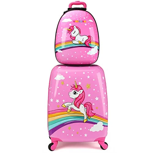 Emissary Kids Luggage With Wheels For Girls - 18” Unicorn Kids Suitcase With 14” Backpack - Kids Suitcases For Girls - Hard-Sided Rolling Kids Suitcase - Kids Carry On Luggage With Wheels 1 Emissary Kids Luggage With Wheels For Girls - 18” Unicorn Kids Suitcase With 14” Backpack - Kids Suitcases For Girls - Hard-Sided Rolling Kids Suitcase - Kids Carry On Luggage With Wheels