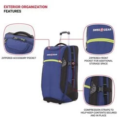 SwissGear Extra Large Lightweight Rolling Duffel, Blue/Green -Travelpro Shop 418NurY41jL