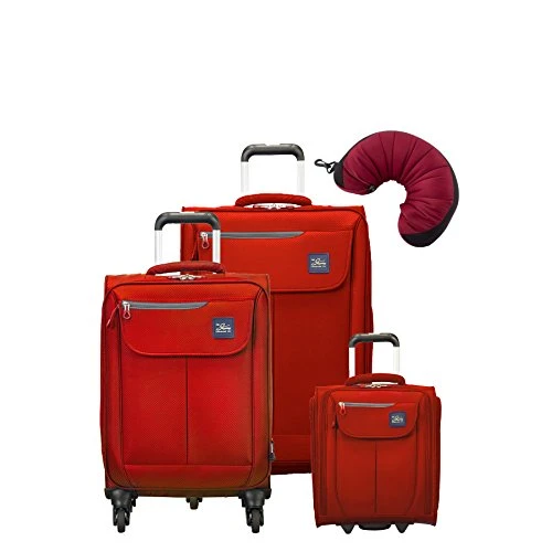 Skyway Mirage 2.0 | 4-Piece Set | 16" Underseater, 20" And 24" Expandable Spinners, Travel Pillow (True Red) 1 Skyway Mirage 2.0 | 4-Piece Set | 16" Underseater, 20" And 24" Expandable Spinners, Travel Pillow (True Red)