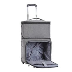 Travelers Club Luggage 16" Top Expandable Rolling Underseater W/USB Port, Dark Gray Suitcase, -Travelpro Shop 419X 2BjP2XUL