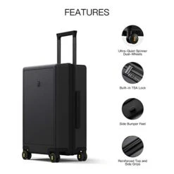 LEVEL8 Carry-On Luggage, 20” Hardshell Suitcase, Lightweight PC Textured Hardside Spinner Trolley For Luggage, TSA Approved Cabin Luggage With 8 Spinner Wheels, Black, 20-Inch Carry-On 13 LEVEL8 Carry-On Luggage, 20” Hardshell Suitcase, Lightweight PC Textured Hardside Spinner Trolley For Luggage, TSA Approved Cabin Luggage With 8 Spinner Wheels, Black, 20-Inch Carry-On -Travelpro Shop 419txYYVpHL