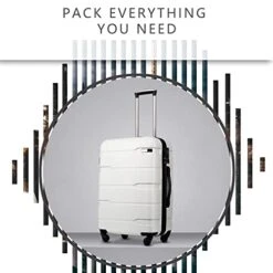 Coolife Luggage Expandable(only 28") Suitcase PC+ABS Spinner Built-In TSA Lock 20in 24in 28in Carry On (white, S(20in_carry On)) 13 Coolife Luggage Expandable(only 28") Suitcase PC+ABS Spinner Built-In TSA Lock 20in 24in 28in Carry On (white, S(20in_carry On)) -Travelpro Shop 41AO6fYYxCL