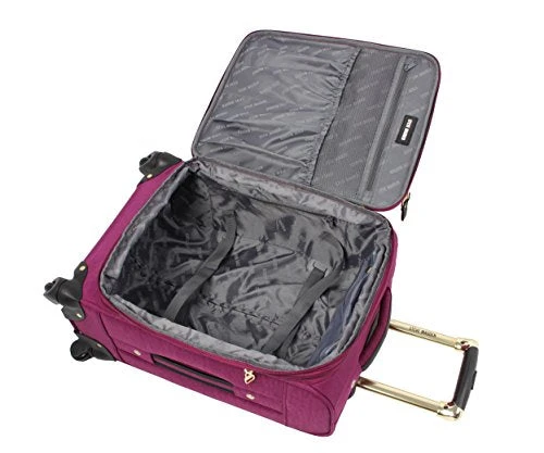 Steve Madden Designer Luggage Collection - Lightweight Softside Expandable Suitcase For Men & Women - Durable 20 Inch Carry On Bag With 4-Rolling Spinner Wheels (Peek-A-Boo Purple) 5 Steve Madden Designer Luggage Collection - Lightweight Softside Expandable Suitcase For Men & Women - Durable 20 Inch Carry On Bag With 4-Rolling Spinner Wheels (Peek-A-Boo Purple) - Image 5