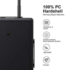 LEVEL8 Carry-On Luggage, 20” Hardshell Suitcase, Lightweight PC Textured Hardside Spinner Trolley For Luggage, TSA Approved Cabin Luggage With 8 Spinner Wheels, Black, 20-Inch Carry-On 11 LEVEL8 Carry-On Luggage, 20” Hardshell Suitcase, Lightweight PC Textured Hardside Spinner Trolley For Luggage, TSA Approved Cabin Luggage With 8 Spinner Wheels, Black, 20-Inch Carry-On -Travelpro Shop 41BEbt7kS5L