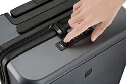 LEVEL8 Carry-On Luggage, Road Runner Pro 20” Lightweight PC Hardside Suitcase With USB Charging Port, Spinner Trolley For Luggage With Front Laptop Pocket, TSA Lock - Dark Grey, 20-Inch -Travelpro Shop 41BG4IBMakS