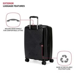 SwissGear 8836 Durable Expandable Spinner Luggage, Black, Carry-On 20-Inch -Travelpro Shop 41BLQ7km5rL