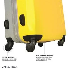 Nautica Hardside Carry On Luggage - 20 Inch Spinner Wheels Suitcase Lightweight Rolling Travel Bag For Under Seat, Yellow/Silver -Travelpro Shop 41BwiGXrQqL