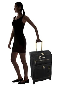 Steve Madden Designer Luggage Collection- 3 Piece Softside Expandable Lightweight Spinner Suitcases- Travel Set Includes Under Seat Bag, 20-Inch Carry On & 28-Inch Checked Suitcase (Peek-A-Boo Black) 10 Steve Madden Designer Luggage Collection- 3 Piece Softside Expandable Lightweight Spinner Suitcases- Travel Set Includes Under Seat Bag, 20-Inch Carry On & 28-Inch Checked Suitcase (Peek-A-Boo Black) -Travelpro Shop 41CNFRNs93L