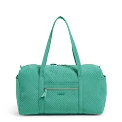 Vera Bradley Women's Duffle Microfiber Large Duffel Travel Bag, Peacock Blue, One Size