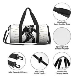 Fredeulva I Want To Believe Duffel Bag Canvas Shoulder Round Gym Sports Travel Weekender Bags For Man Women -Travelpro Shop 41Dg62y3JkL