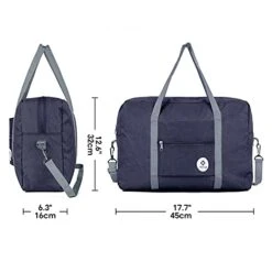 For Spirit Airlines Foldable Travel Duffel Bag Tote Carry On Luggage Sport Duffle Weekender Overnight For Women And Girls (3112 Dark Blue ( With Shoulder Strap)) -Travelpro Shop 41EPXF06uKS