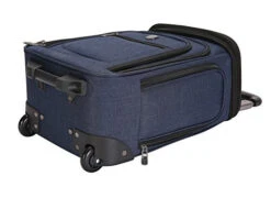 Travelers Club Top Expandable +50% Capacity Luggage With USB Port, Navy Blue, 17" Underseat Carry-On -Travelpro Shop 41Fw 7X9 EL