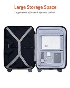 NINETYGO Carry On Luggage 22x14x9 With Spinner Wheels, Hardside Carry On Suitcase With Front Pocket Lock Cover, Super Convenient & Lightweight For Business Travel (20") -Travelpro Shop 41G z7QvWrL