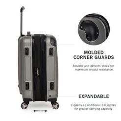 Kenneth Cole Reaction Renegade 20" ABS Expandable 8-Wheel Carry-On, Silver, Inch 8 Kenneth Cole Reaction Renegade 20" ABS Expandable 8-Wheel Carry-On, Silver, Inch -Travelpro Shop 41I4 Six4EL