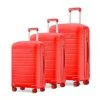 JOYWAY 3 Pcs Luggage Set Hardside Lightweight Spinner Suitcase With TSA Lock… (red)