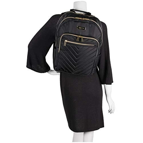 Kenneth Cole Reaction Women's Chelsea Luggage Chevron Softside 8-Wheel Spinner Expandable Suitcase Collection, Black, 2pc Bundle (Carry On+Backpack) 2 Kenneth Cole Reaction Women's Chelsea Luggage Chevron Softside 8-Wheel Spinner Expandable Suitcase Collection, Black, 2pc Bundle (Carry On+Backpack) - Image 2