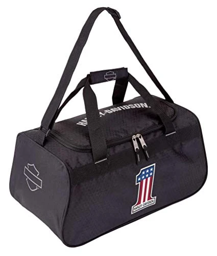 Harley Davidson Harley-Davidson #1 RWB Logo Sports Duffel Bag W/Strap - Black 99418-NUMBER1 1 Harley Davidson Harley-Davidson #1 RWB Logo Sports Duffel Bag W/Strap - Black 99418-NUMBER1
