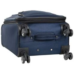 Kenneth Cole Reaction Rugged Roamer Luggage Collection Lightweight Softside Expandable 8-Wheel Spinner Travel Suitcase Bag, Navy, 20-inch Carry-On -Travelpro Shop 41KbaX8kpFL