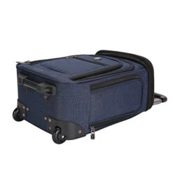 Travelers Club Top Expandable +50% Capacity Luggage With USB Port, Navy Blue, 17" Underseat Carry-On -Travelpro Shop 41KfCmfSpLL