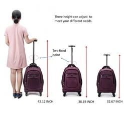 Racini Nylon Waterproof Rolling Backpack, Freewheel Travel Wheeled Backpack, Carry-on Luggage With Anti-Theft Zippers(Purple) 16 Racini Nylon Waterproof Rolling Backpack, Freewheel Travel Wheeled Backpack, Carry-on Luggage With Anti-Theft Zippers(Purple) -Travelpro Shop 41LeUpRByjL
