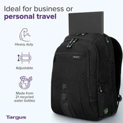 Targus Travel Laptop Backpack For 15.6 Inch Laptops, TSA Checkpoint-Friendly Carry On Travel Backpack For Women Men Business/College Laptop Bag For Work School Travel, Black (TBB013US) -Travelpro Shop 41N54t S83L