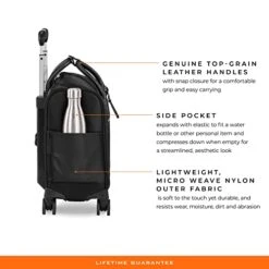 Briggs & Riley Rhapsody Softside Underseat Carry On Cabin Spinner, Black, Wide 16-Inch -Travelpro Shop 41NuNssLY0L