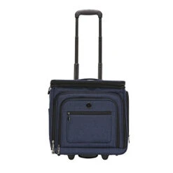 Travelers Club Luggage 16" Top Expandable Rolling Underseater W/USB Port, Blue Suitcase, Carry-On, Navy -Travelpro Shop 41PYbLfAt L